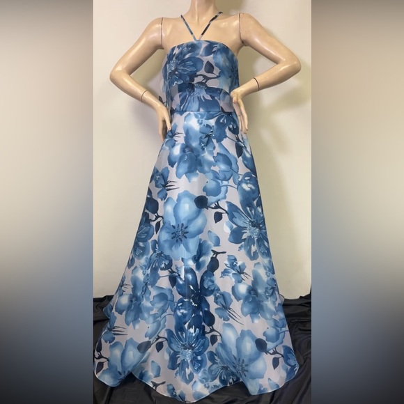 Carmen Mark Valvo organza body/ corps cuerpo long Gown - Picture 1 of 17